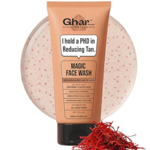 Ghar Soaps Magic De-Tan Face wash With Saffron & Glutathione 100ml | Tan Removal, Brightening and Glowing Skin I For All Skin Type I For Men & Women (Pack of 1)