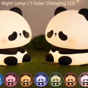 One94Store Rechargeable Silicone Panda Night Lamp – 7-Color Touch LED Night Light for Kids & Bedroom, USB Table Lamp for Home Décor, Romantic Decor, Valentine Day Gift, Love Gift for Her, Couple Gift