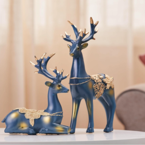 Creative Resin Golden Reindeer Sculptures | Beautiful Home Decor